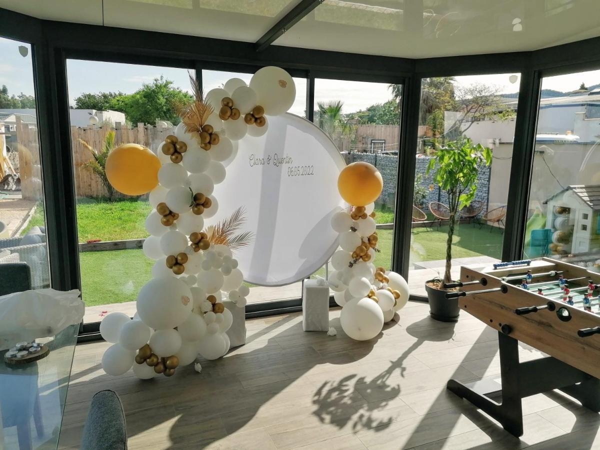 Villa DALI LA GARDE 260m2 Jacuzzi, Sauna, Piscine, jardin 500m2, 5 minutes de la Plage Exterior foto